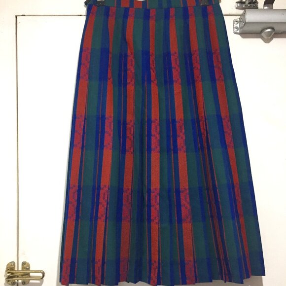 VINTAGE DALKEITH STRIPE PATTERN PLEATED SIZE 10 - Picture 2 of 6